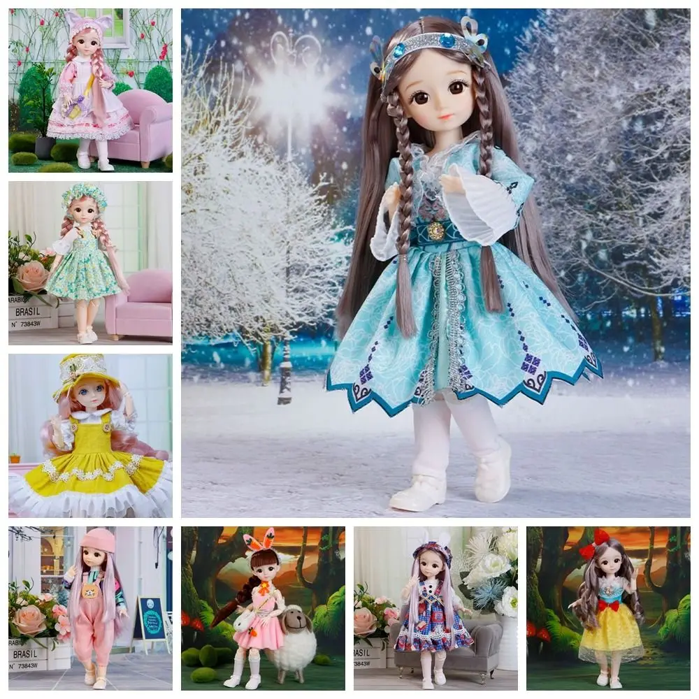 Várias roupas articuladas para meninas, 1/6 3D Eyes Doll, Brinquedo de vestir, Presente de aniversário, BJD, 30cm