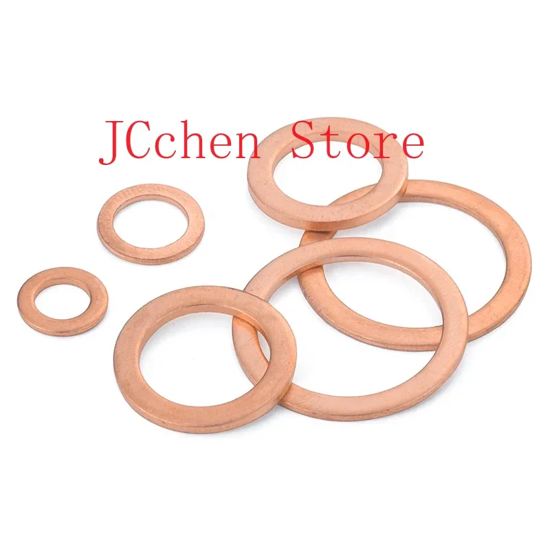 10 PCS 3mm Thickness M5 6 7 8 9 11 12 13 14 -33mm Copper Washer Solid Gasket Sump Plug Oil Seal For Boat