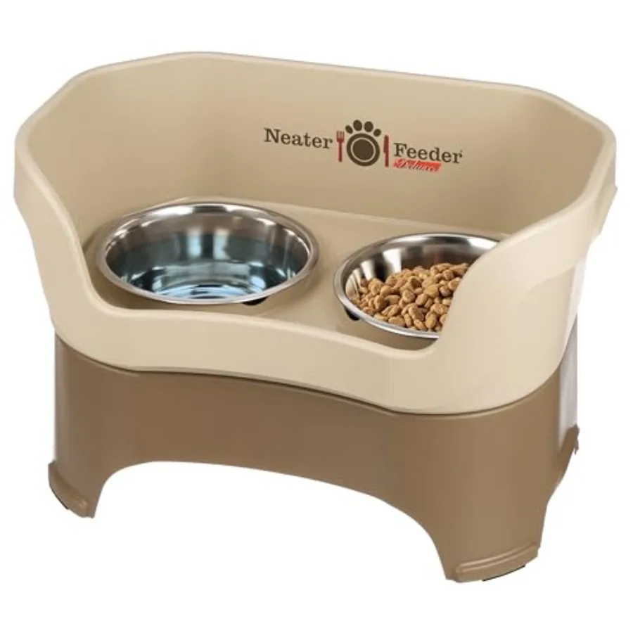 

Миски для собак Neater Feeder Deluxe, защищающие от беспорядка, приподнятые, для крупных собак весом более 40 фунтов, сделано в США, подставка для мисок с приподнятой высотой для предотвращения проливания.