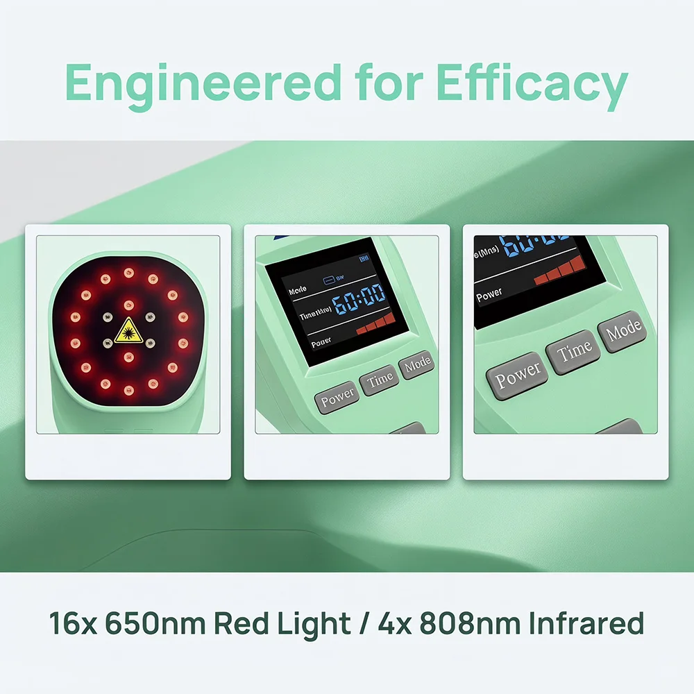 ZJZK Handheld Cold Laser Therapy Home Use Physiotherapy Device 808nm Deep Tissue Laser 650nm LLLT for Inflammation Pain Relief
