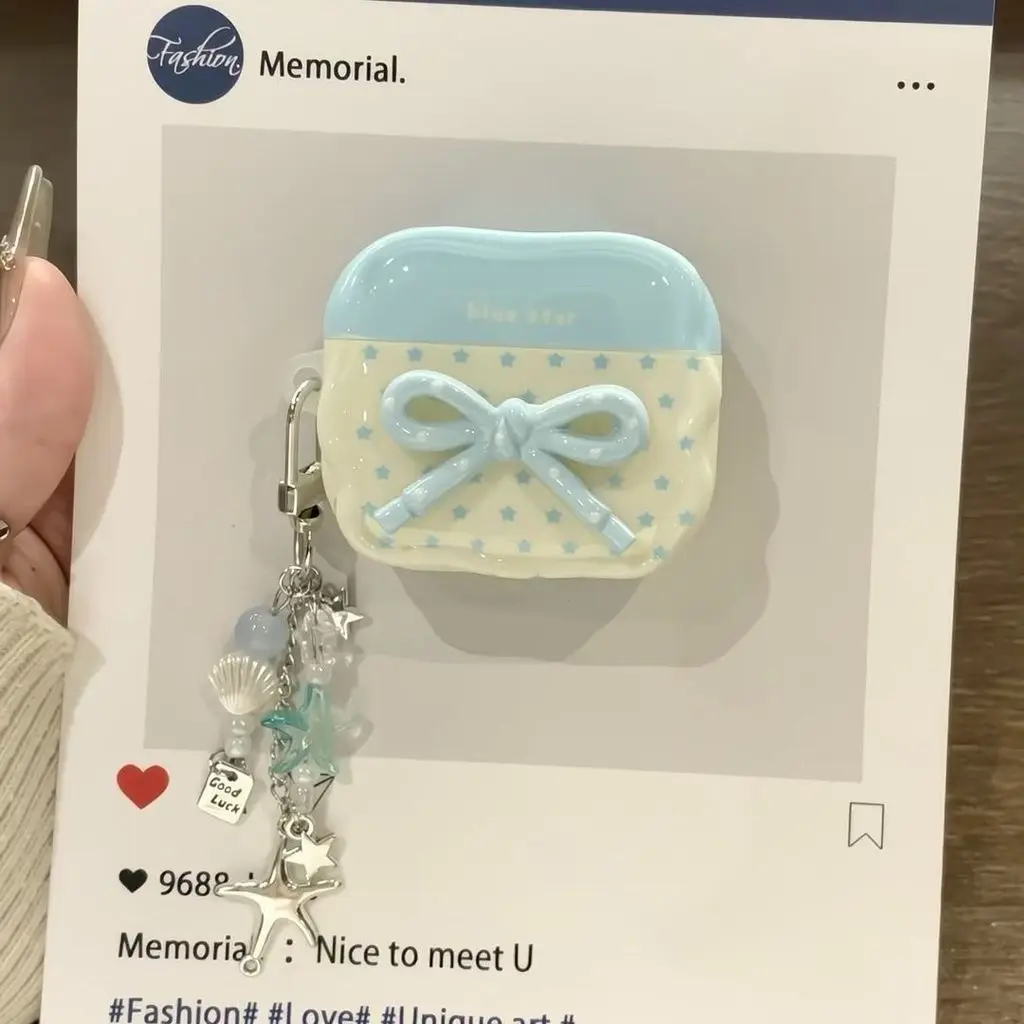 ثلاثية الأبعاد القوس سماعة شحن غطاء لطيف ل AirPods 1 2 3 Pro pro2 pro3 سماعة لاسلكية بلينغ سلسلة هدية #2