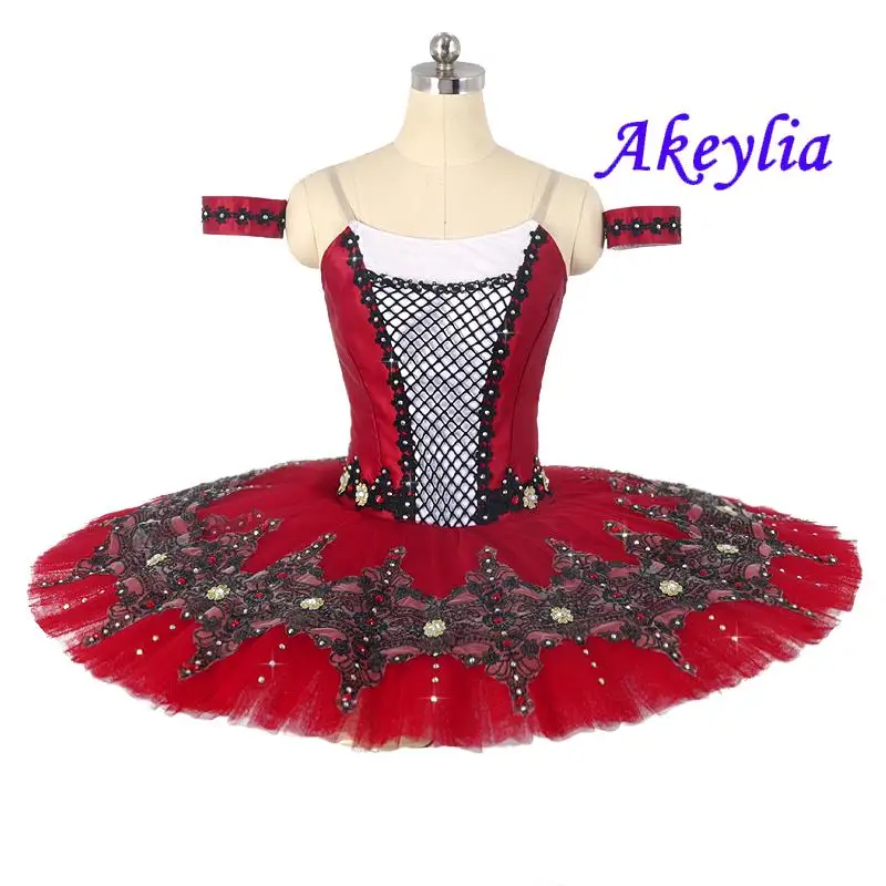 Cetim borgonha preto profissional tutu ballet meninas feito sob medida competição internacional ou desempenho traje de balé jn0451