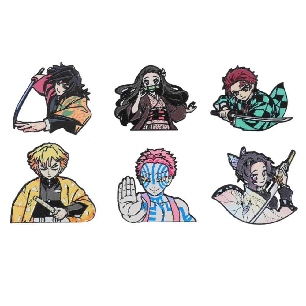 Demon Slayer Anime Metallabzeichen Tanjiro, Nezuko, Giyu, Zenitsu Legierungsbroschen Accessoires
