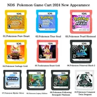 NDS Game Card Colorful Box Packaging PKM Series Pure Heart Primeval Black 2 Conquest Twin Dragons True Soul USA Version