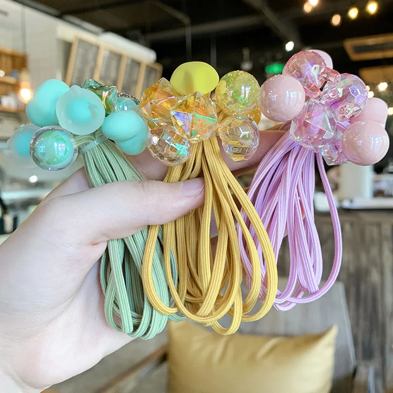 Mixed Designs Colorful Nylon Elastic Hair Bands Hair Accessories for Girls Women Ponytail Rubber Rope Ties