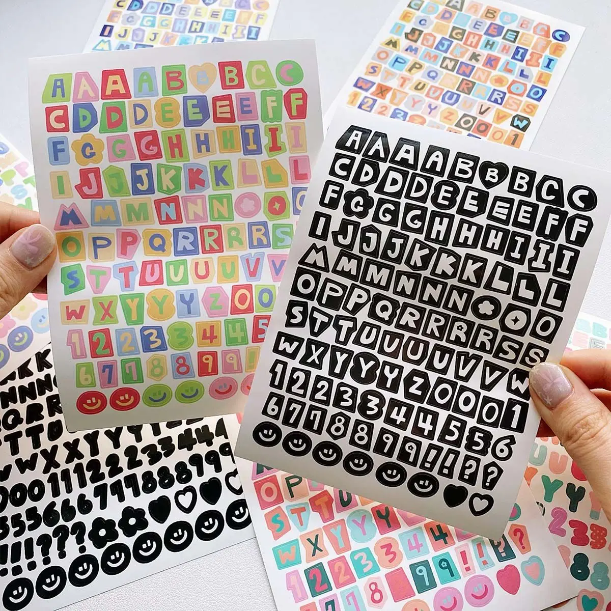 2/5Pcs Colorful Alphabet Number Sticker Waterproof Album Diary Decoration Letter Stickers Aesthetic For Scrapbooking Planner