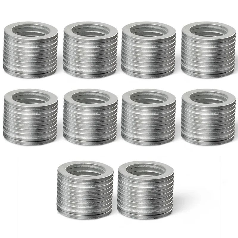 

100PCS High Quality M14 Aluminum Oil Drain Plug Crush Washers Gaskets 14*20*1.5mm Replacement Accessories For Mazda