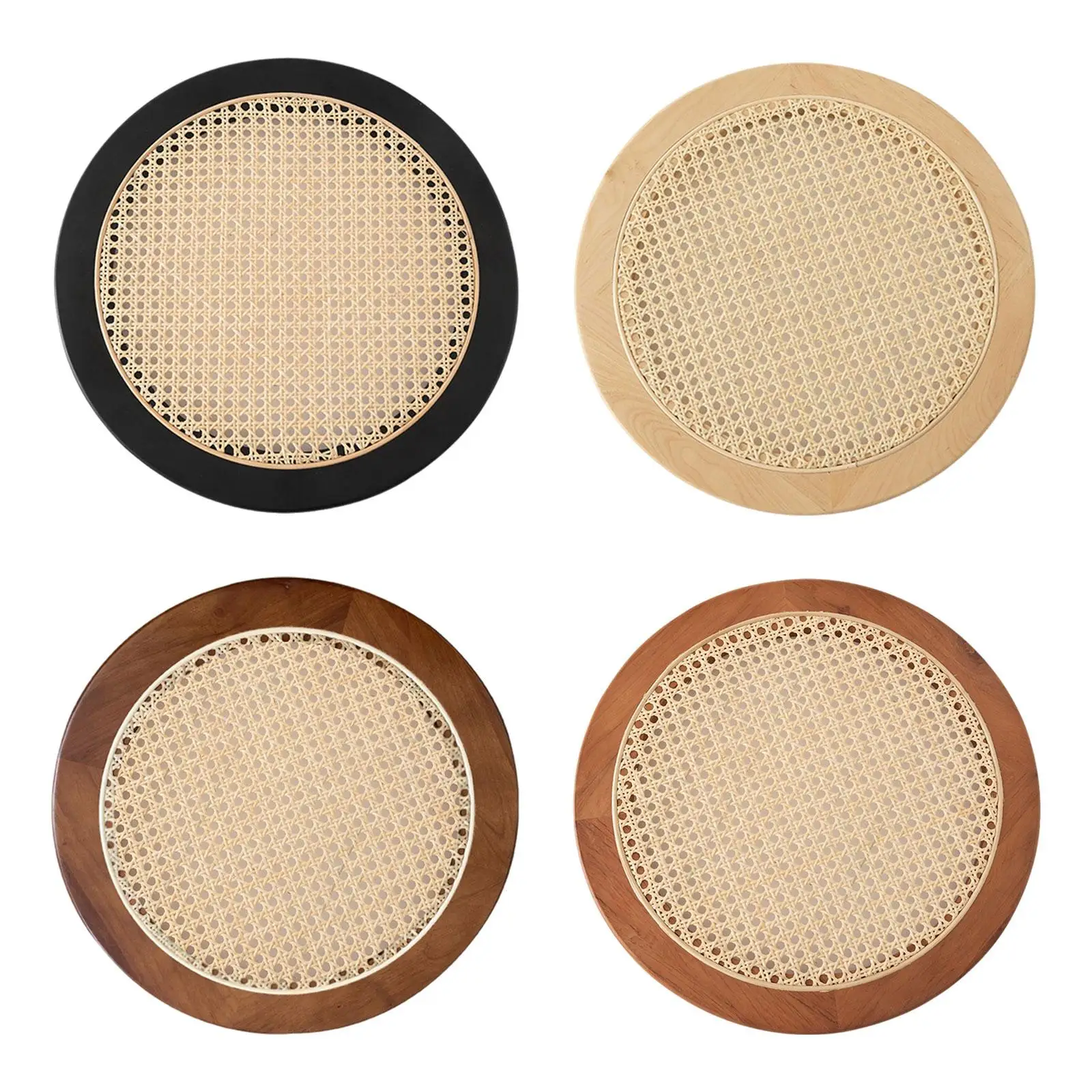 

Rattan Serving Tray Round Storage Countertop Dish Organizer Decorative Tray