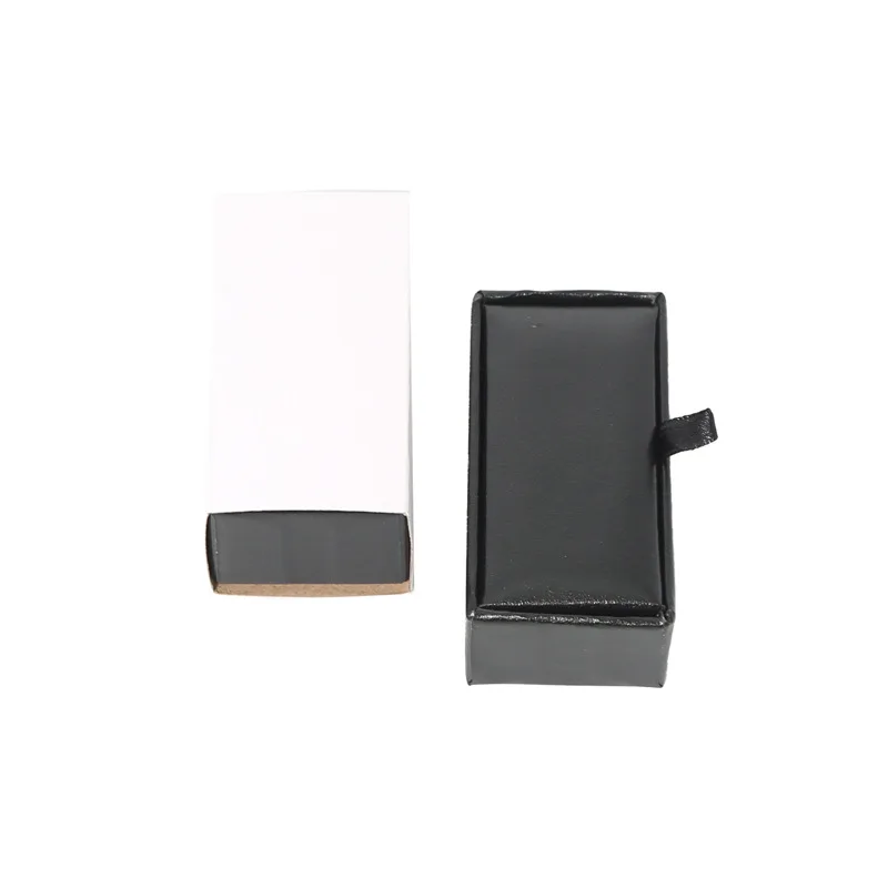 50/120pcs Single Double Cufflinks Drawer Gift Box Black Velvet Liner For Tie Clip Brooch Wedding Business Jewelry Packaging