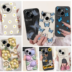 Tecno Spark GO 1/Spark GO 2025/Pop 9 뒷면 커버 Funda 꽃 나비 여성 패션 소프트 폰 케이스 액체 실리콘 Etui