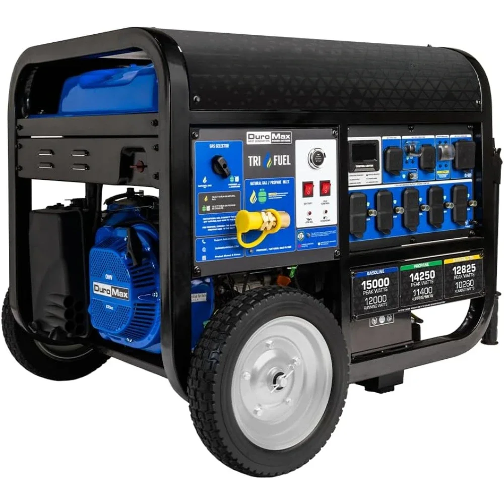 Power Station, 15,000 Watt Tri Fuel Portable Home Power Backup Generator W/CO Alert, Generator