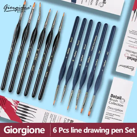Giorgione Nylon outlining pen Super - Fine smooth Acrylic Watercolor Gouache Strokes Art Essential Hook Pen Painting Tools Kit