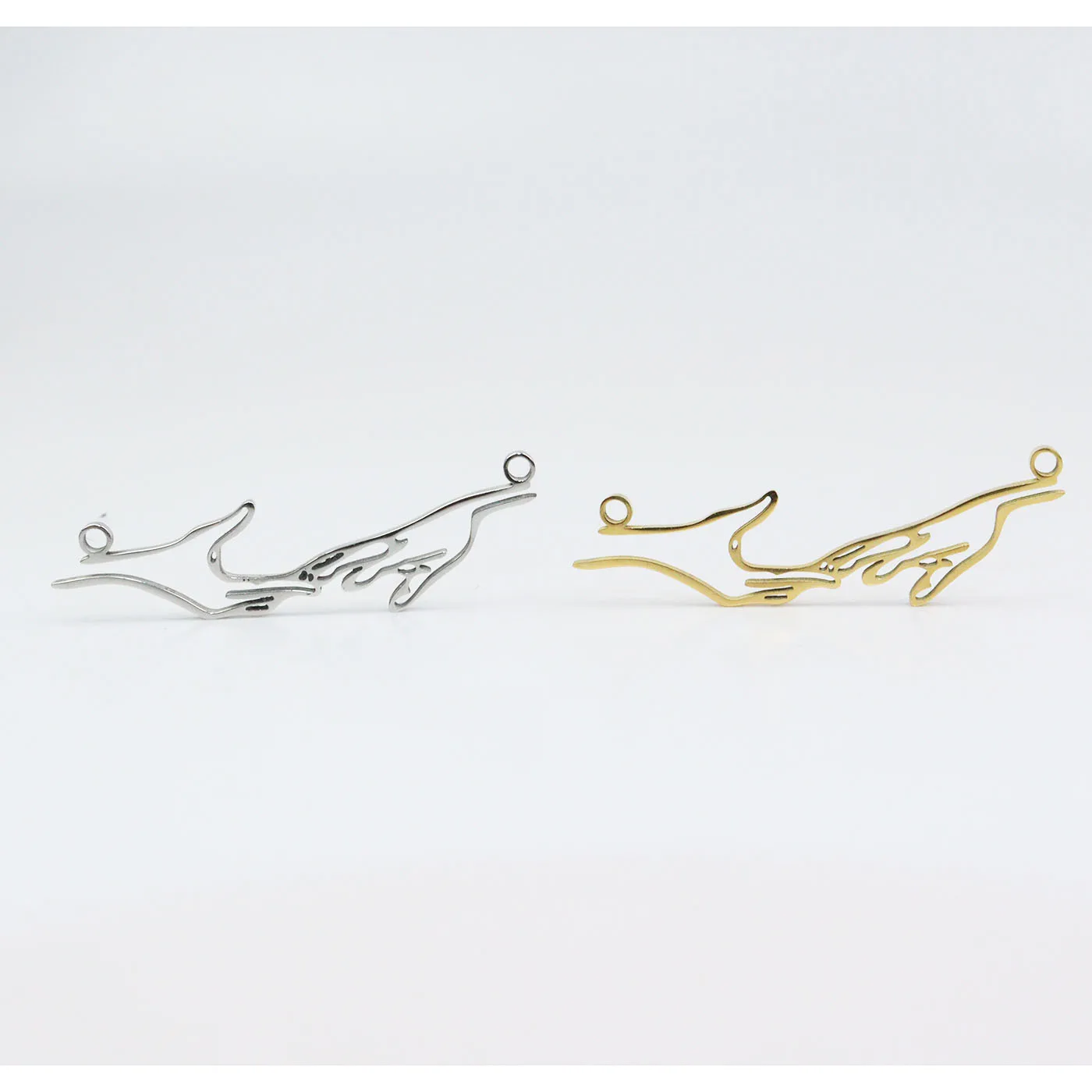 5pcs Stainless Steel Hands Love Charm Women Girl Fashion Jewelry DIY Handcraft Vacuum Plated Antiallergic Necklace