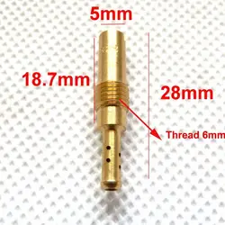 Jet piloto de carburador de motocicleta, chorro lento de 28mm de longitud con cabeza redonda de 5mm para carburador Keihin, tamaño 30-78