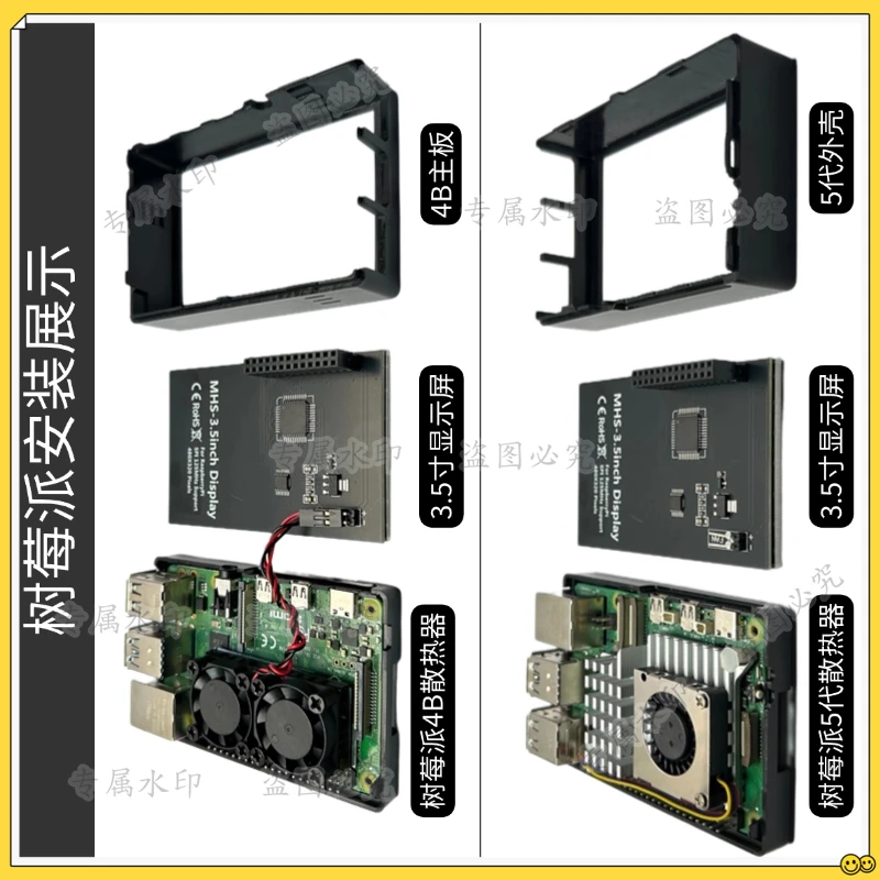 

Корпус с высокоскоростным охлаждением SPI и 3,5-дюймовым сенсорным дисплеем MHS для Raspberry Pi 5-го поколения (Raspberry Pi 5/4B)