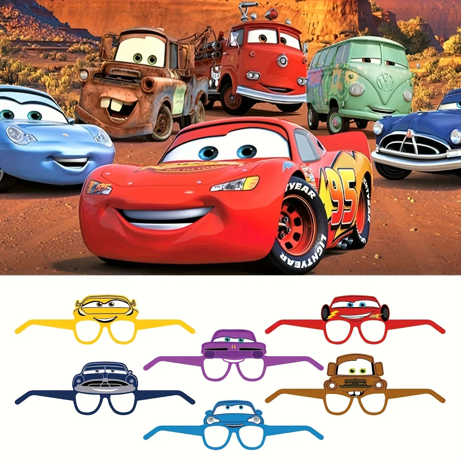 Disney Lightning McQueen, Stitch, Toy Story, Handheld Camera Props, Paper Glasses Props, Fun Costume Props, Party Supplies, Stic