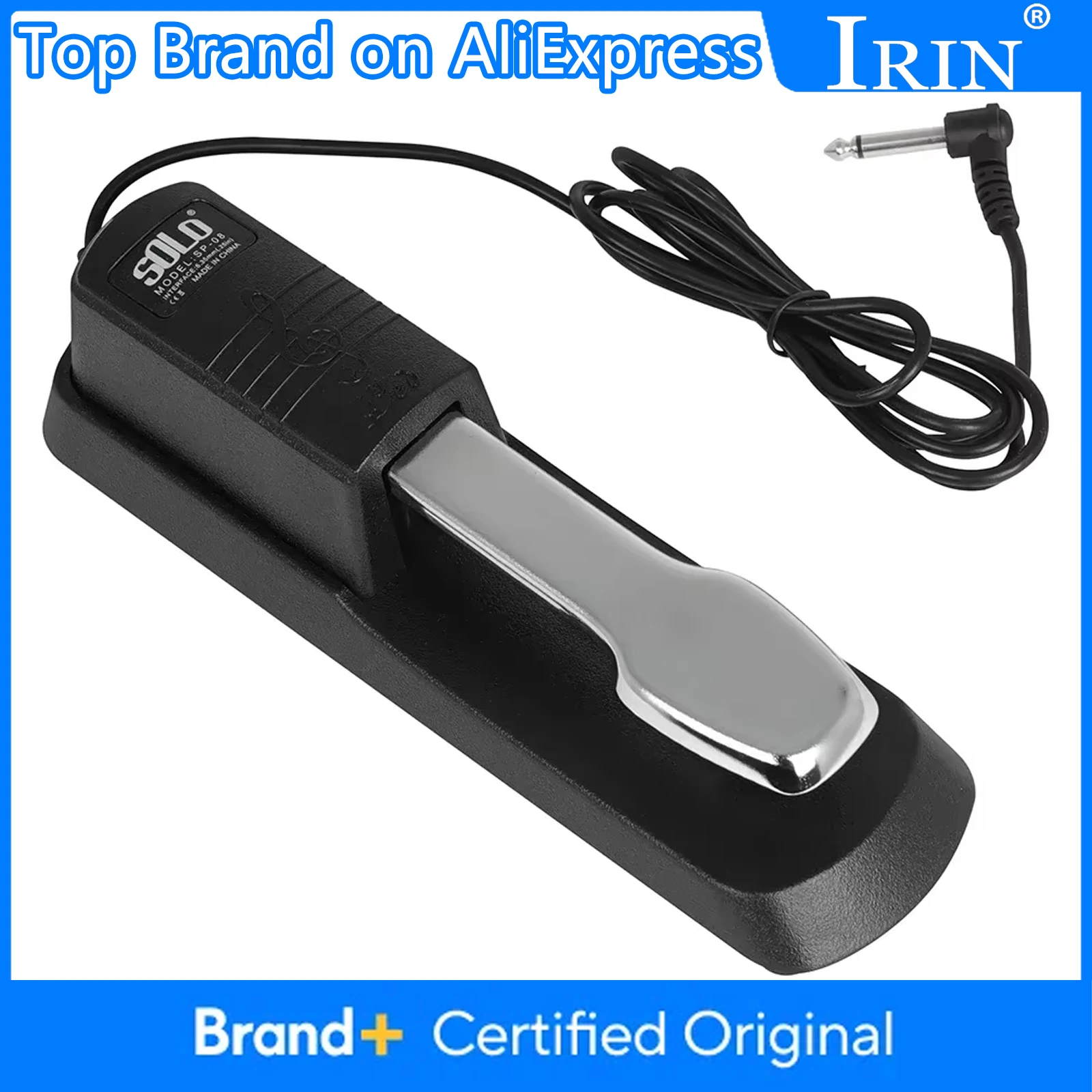 

Педаль сустейна IRIN для фортепиано, штекер 6,35 мм, педаль-демпфер для клавиатуры, подходит для MIDI-клавиатур, запчасти и аксессуары для электронных пианино