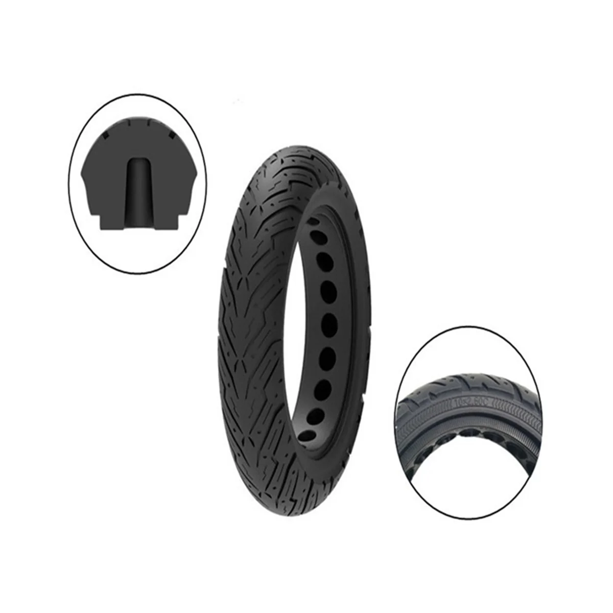 Damping Rubber Tire Durable Scooter Tyre Anti-Explosion Tire Solid Tyre for Ninebot Max G30 Electric Scooter Black