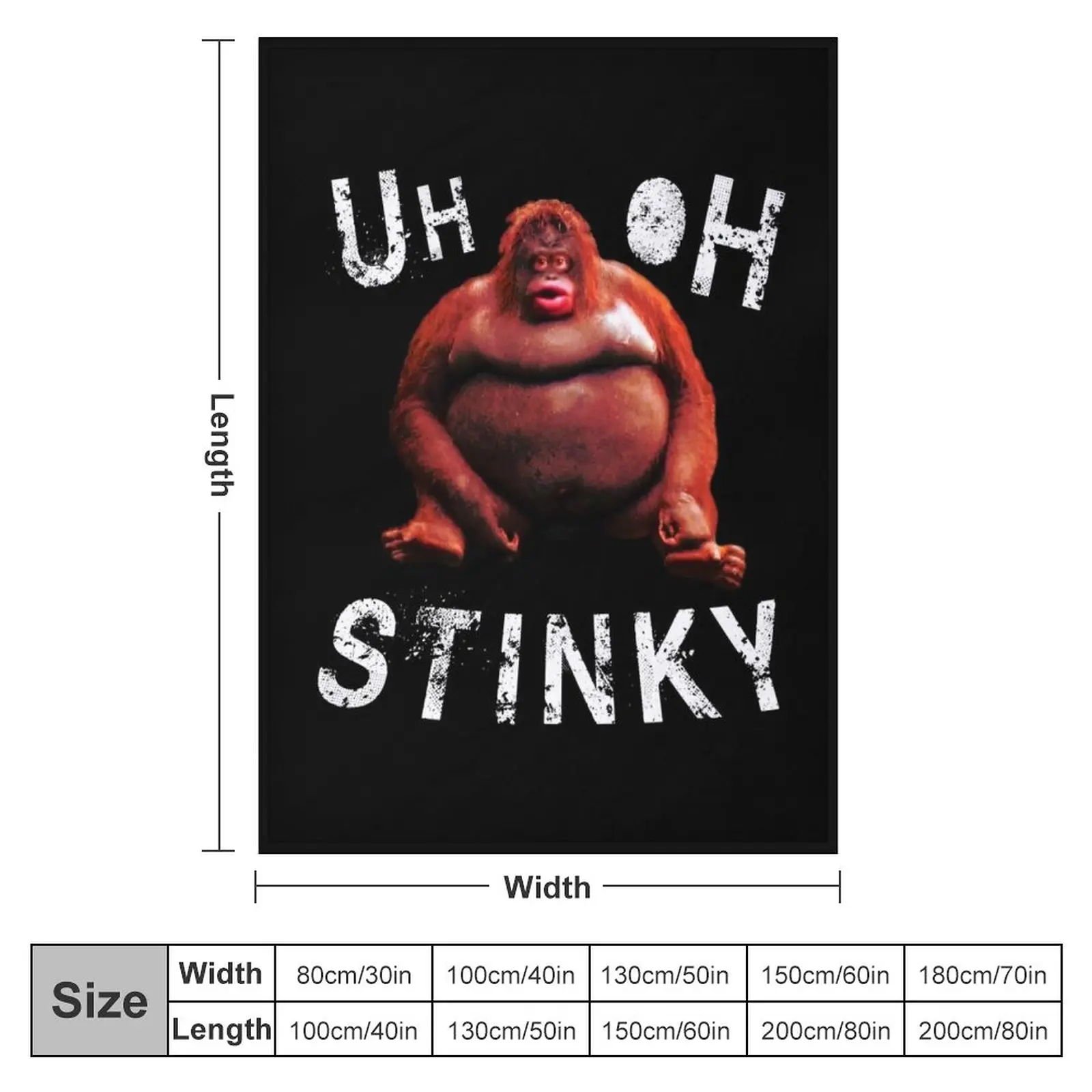 Uh Oh Stinky Le Monke Funny Dank Meme Throw Blanket Blanket Sofa Furry Blanket