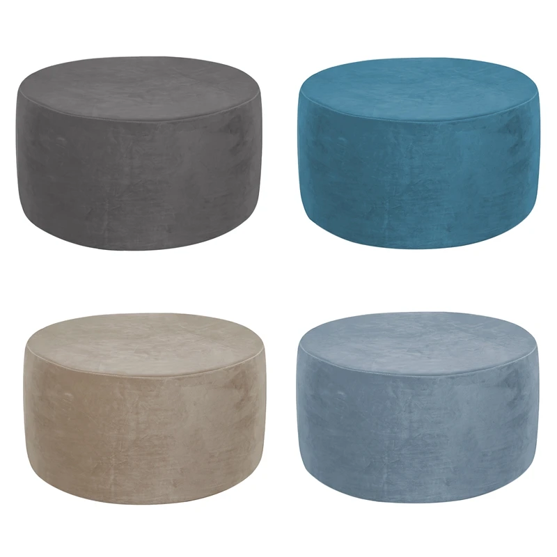 

Velvet Form Fit Stretch Round Folding Storage Covers Washable Sofa Slipcover Removable Protect Covers