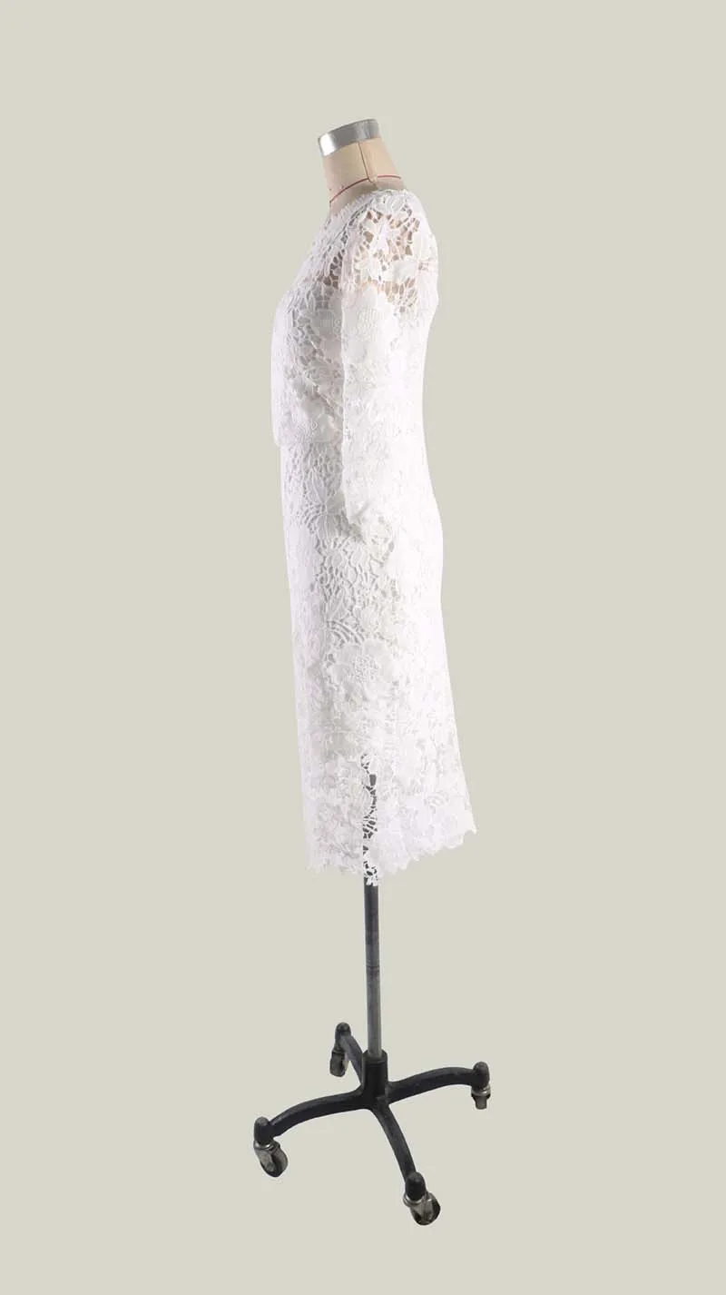 Robe de Mariée Élégante en Dentelle Brodée pour Femme, Tenue de Soirée à Col Haut, Sexy, Streetwear, Éducative