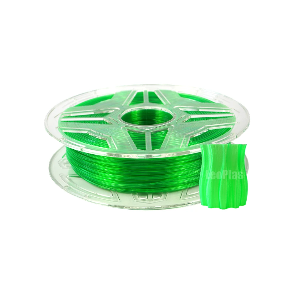 LeoPlas Clear Green PETG Filament Transparent 1.75mm 1kg For 3D Printer Consumables Printing Supplies Plastic Material