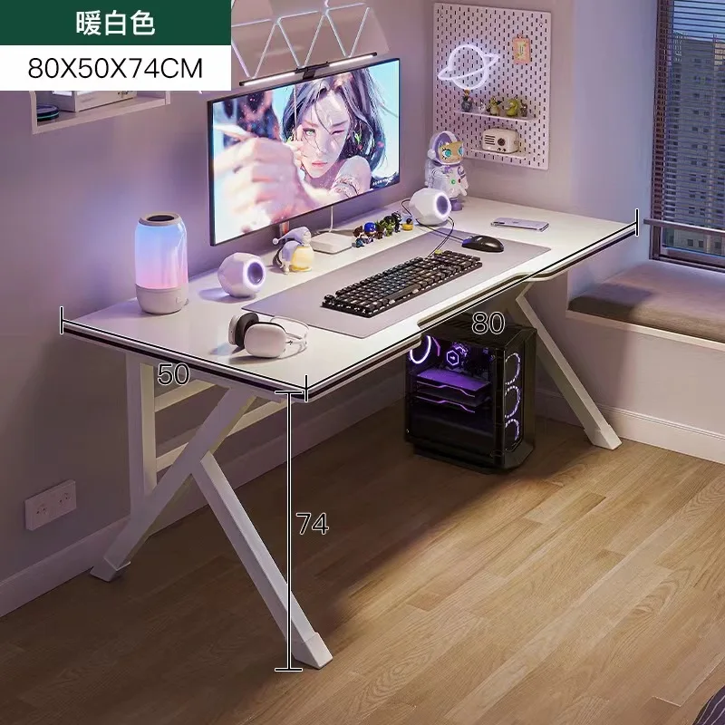 White computer desk desktop home live streaming e-sports desk minimalist desk workbench student study desk office desk