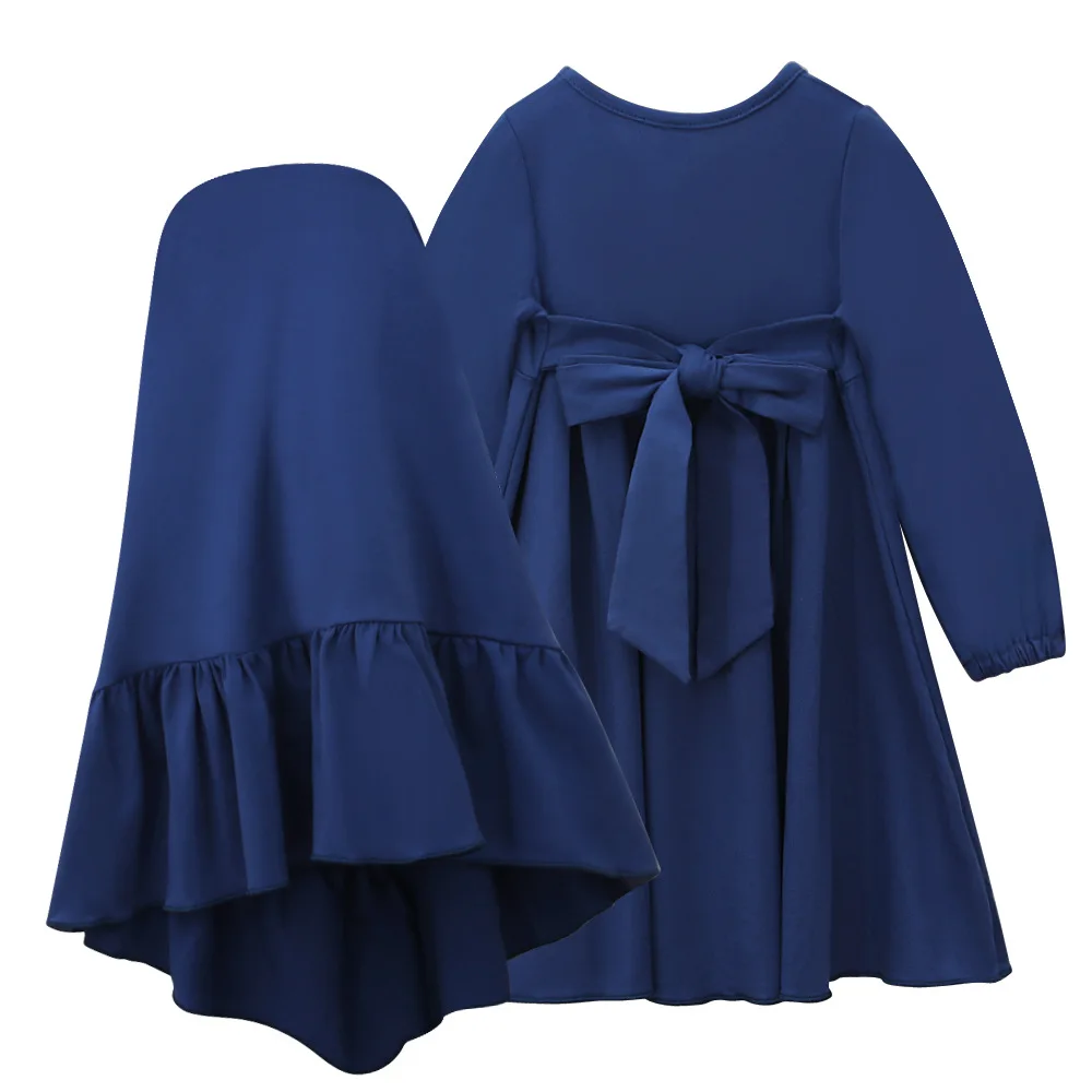 Vestido de oración musulmán para niñas, vestido de princesa para niños, Abaya Hijab, Khimar, Jilbab islámico, caftán Ramadán, Burqa, juego de 2 piezas