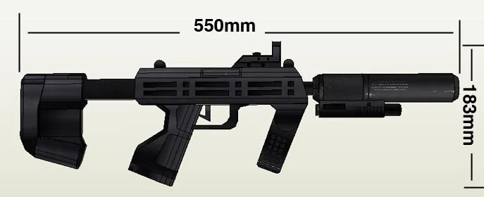 1:1 M7 SMG War Master Chief Submachine Gun 3D Paper Model Game Human Weapon DIY Handmade Toy