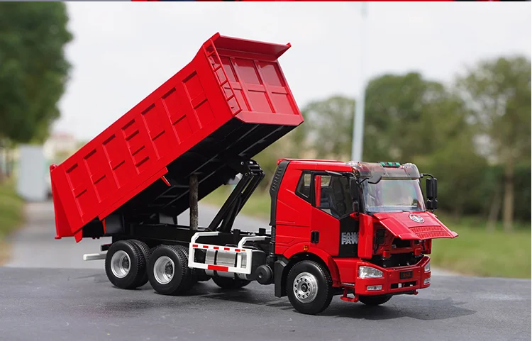 Original Factory 1:24 FAW Jiefang J6 Diecast Dump Truck Engineering Alloy Simulation Truck Model for Gift, Collection