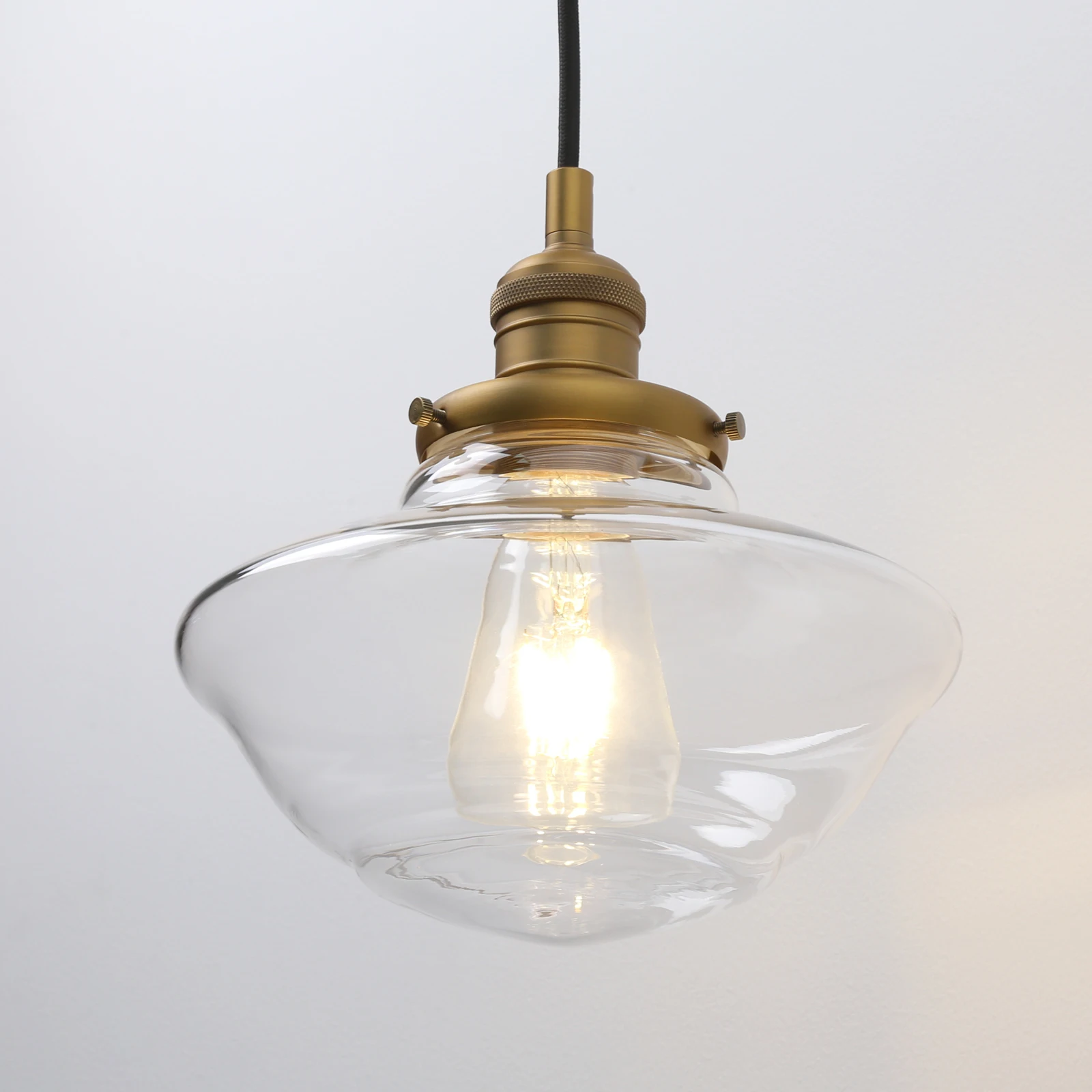 Nordic Glass Adjustable Hanging Pendant Lamp， Modern Ceiling Chandelier for Dining Room Living Room Bedroom Kitchen Lighting
