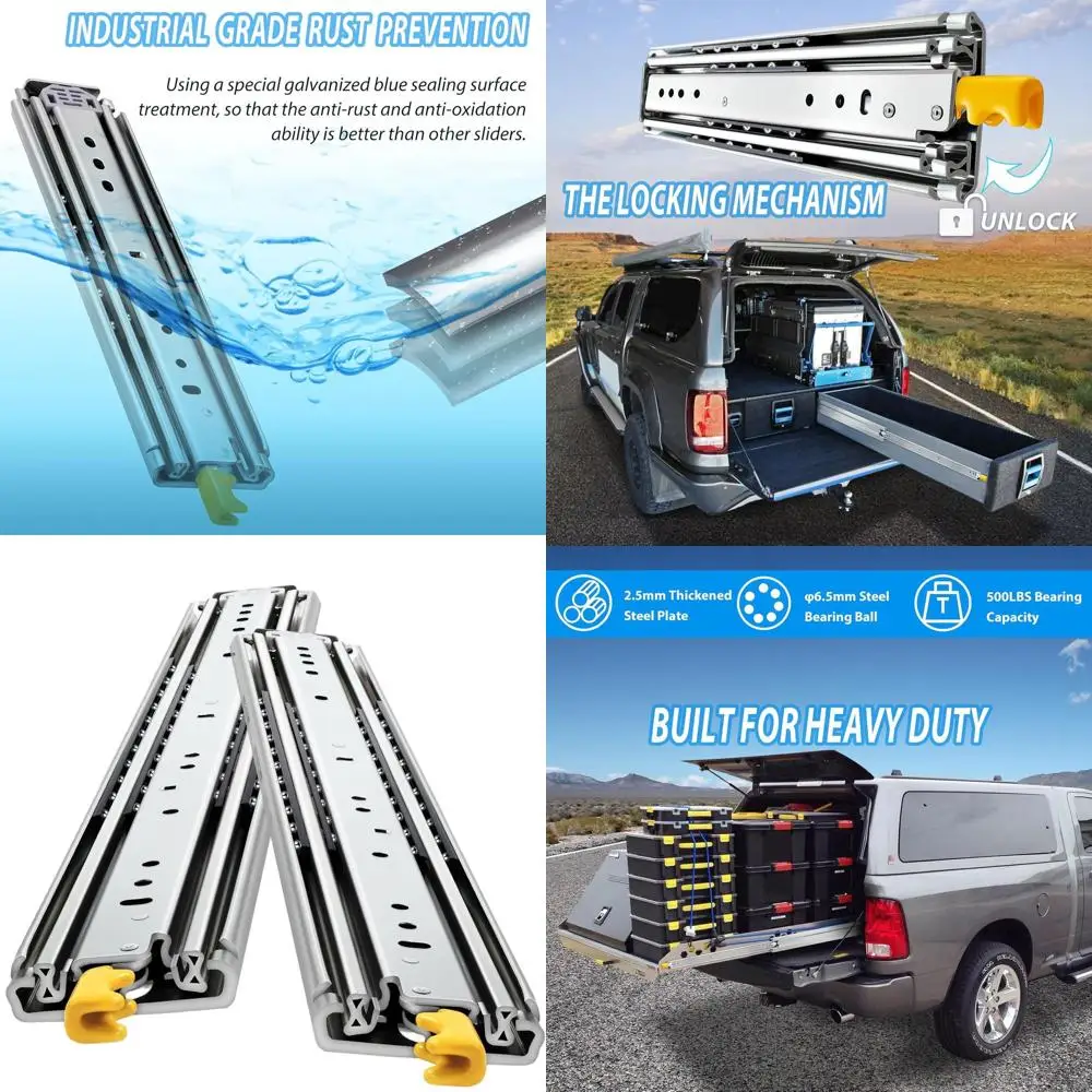 

Усиленные направляющие с шарикоподшипниками, 12-60 дюймов, боковое крепление, нагрузка до 460 фунтов, ширина 76 мм, длина 22 дюйма