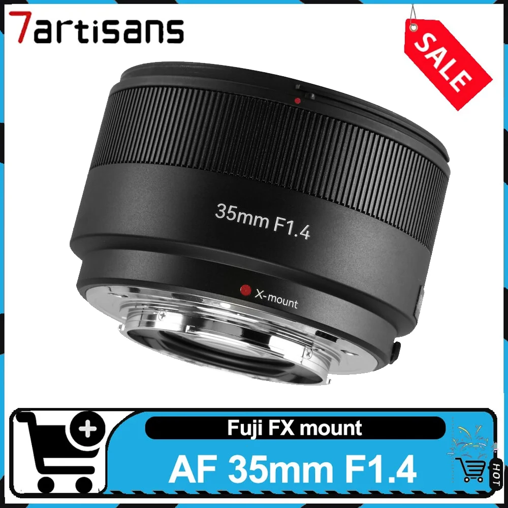 7artisans APS-C AF 35mm F1.4 Large Aperture Fixed Focus Camera Lens Compatible with Fuji X-T5 X-T30