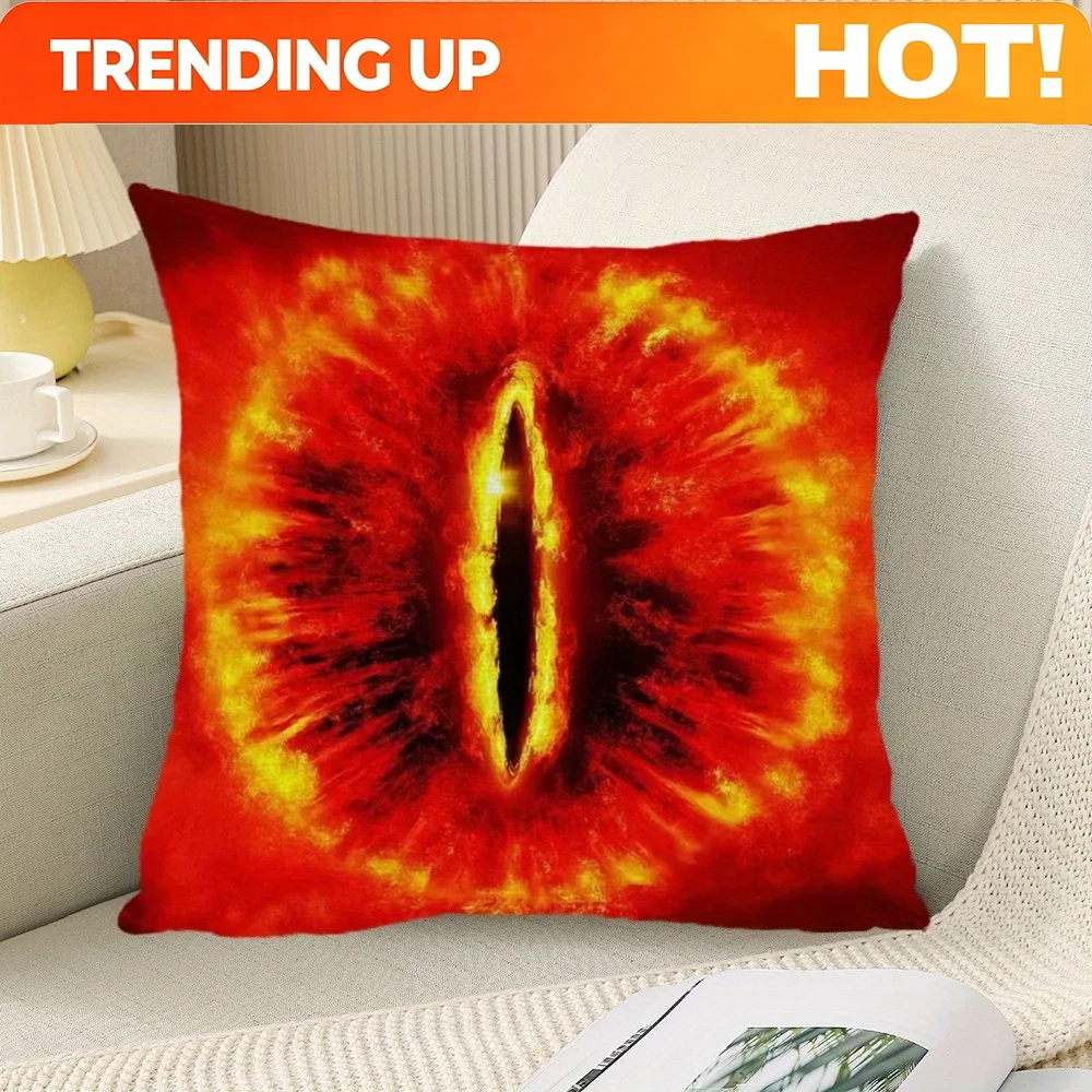 Customize 1pc L-Lord Of Rings Pattern Decorative Decoration Square Pillowcase Cushion Cover Double-sided Printing 18x18 Inches,