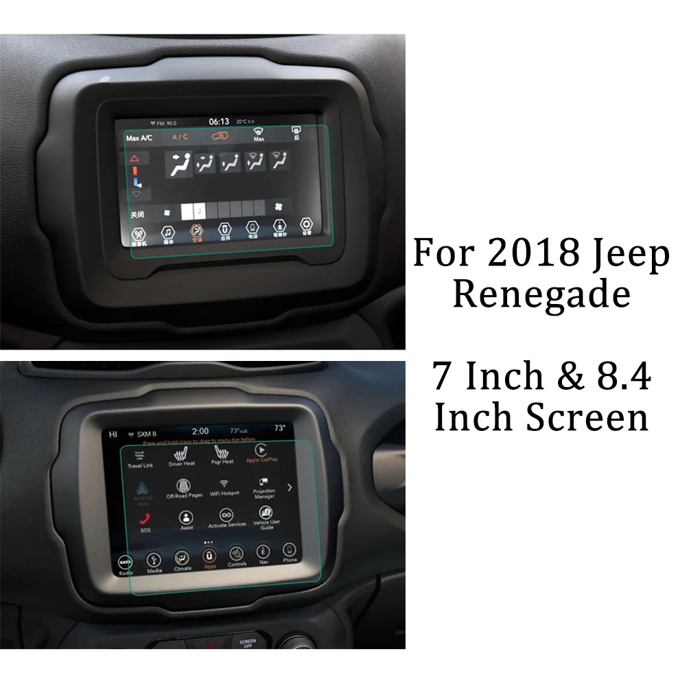 

For Jeep Renegade 2018 Accessories Navigation Screen Protector Tempered Film 7 Inch 8.4 Inch Car Media Touch Display Protector