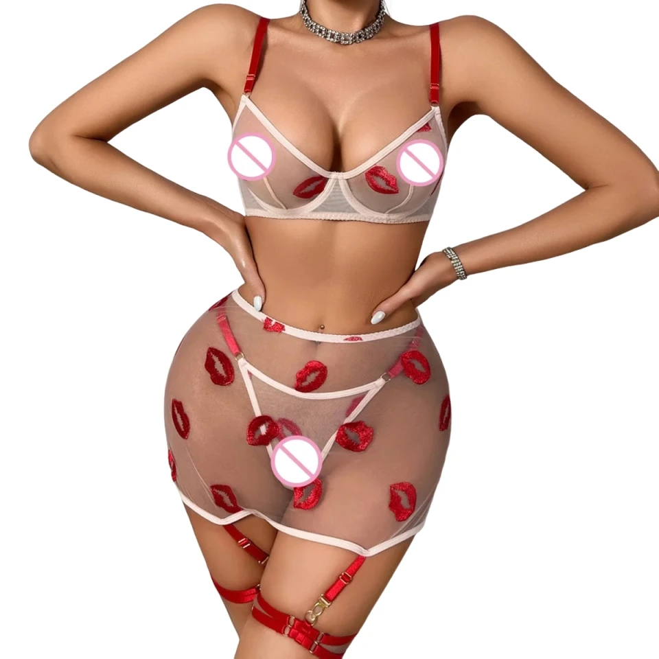 

Новый женский комплект Perspective Red Lips Temptation, сексуальный формирующий комплект для чистого нижнего белья для похудения
