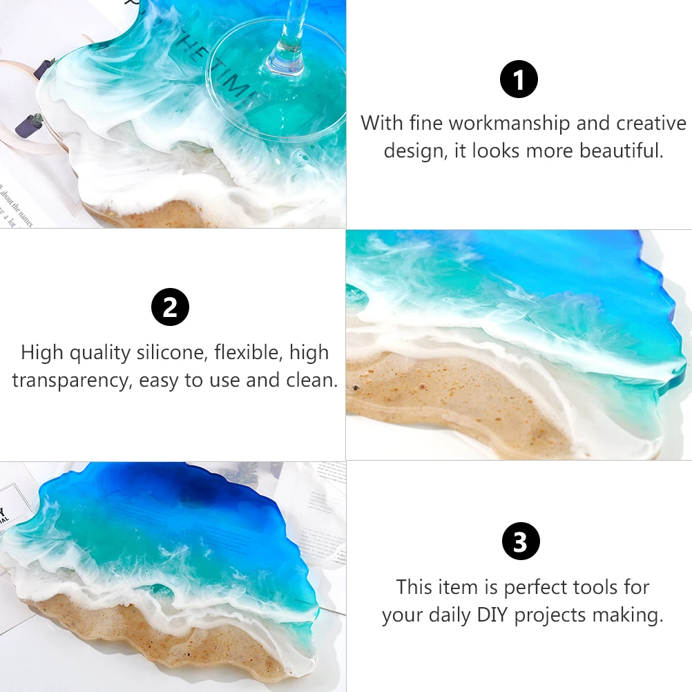 

Silicone Diy Accessory Creative Crystal Epoxy Mold High Quality Flexible Transparent Storage Tray Mold For Handmade