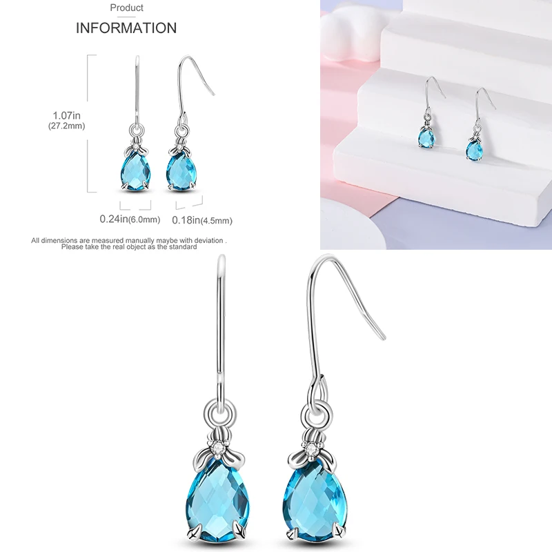 925 Sterling Silber Hängeohrringe Erdbeere Mond Kolibri Kleeblatt Libelle Ozean für Frauen Mädchen Geburtstag Schmuck Geschenk – Detail 8