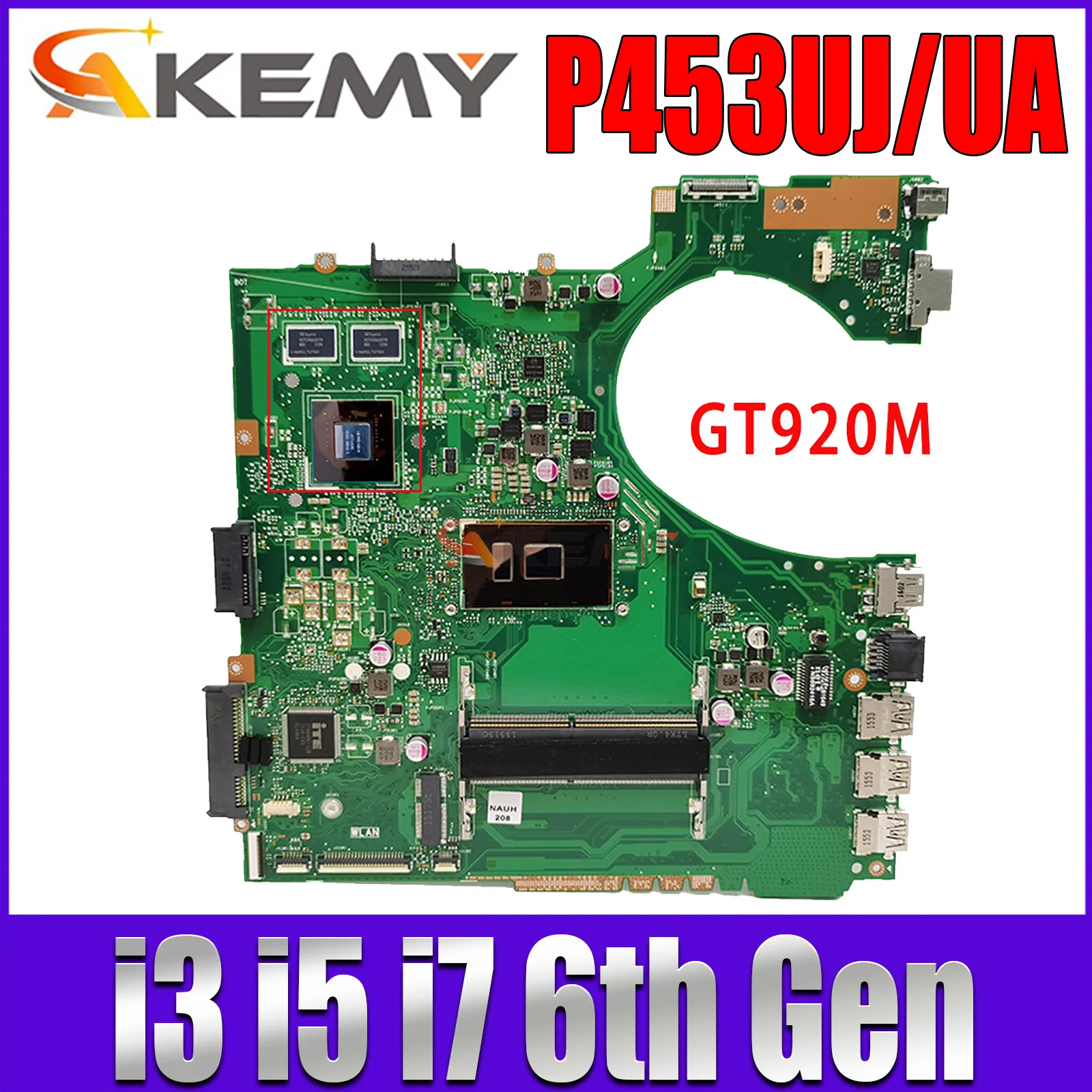 

Notebook Mainboard For ASUS P453UJ PRO453U PE453U PX453U P453UA P453U Laptop Motherboard CPU i3 i5 i7 GT920M/UMA MAIN BOARD