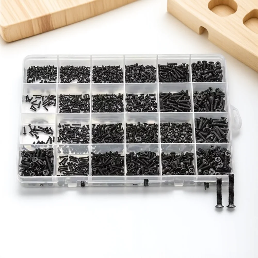 450/650/720PCS Countersunk Flat Head Phillips Mini Screw Set Carbon Steel Screws Kit M14 M17 M2 M25 M3 for Home Improvement