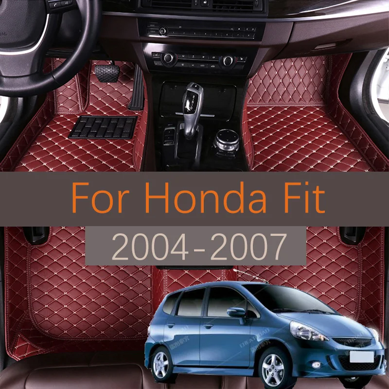 

Кожаные автомобильные коврики на заказ для Honda Fit 2004 2005 2006 2007, автомобильные коврики, накладки на ножки, коврик, аксессуары