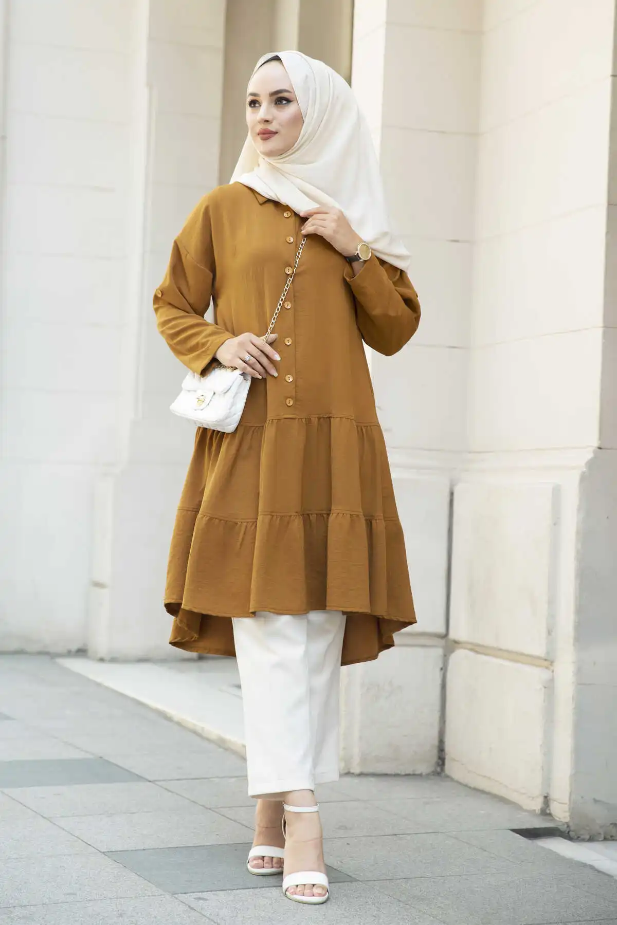 Skirt Frilled Aerobin Tunik Tan