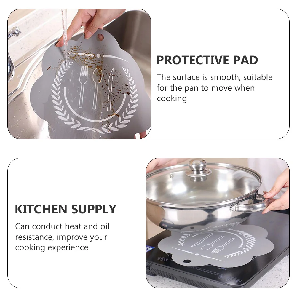 Induction Cooker Protective Pad Heat Conduction Mat Glass Fiber Non-Slip Reusable Easy Clean Improve Cooking Experience
