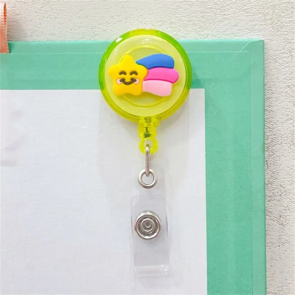 

Cute Office Supplies Card Holder Cartoon Name Tag Students ID Card Clips Badge Holder Retractable Badge Reel Name Card Holder