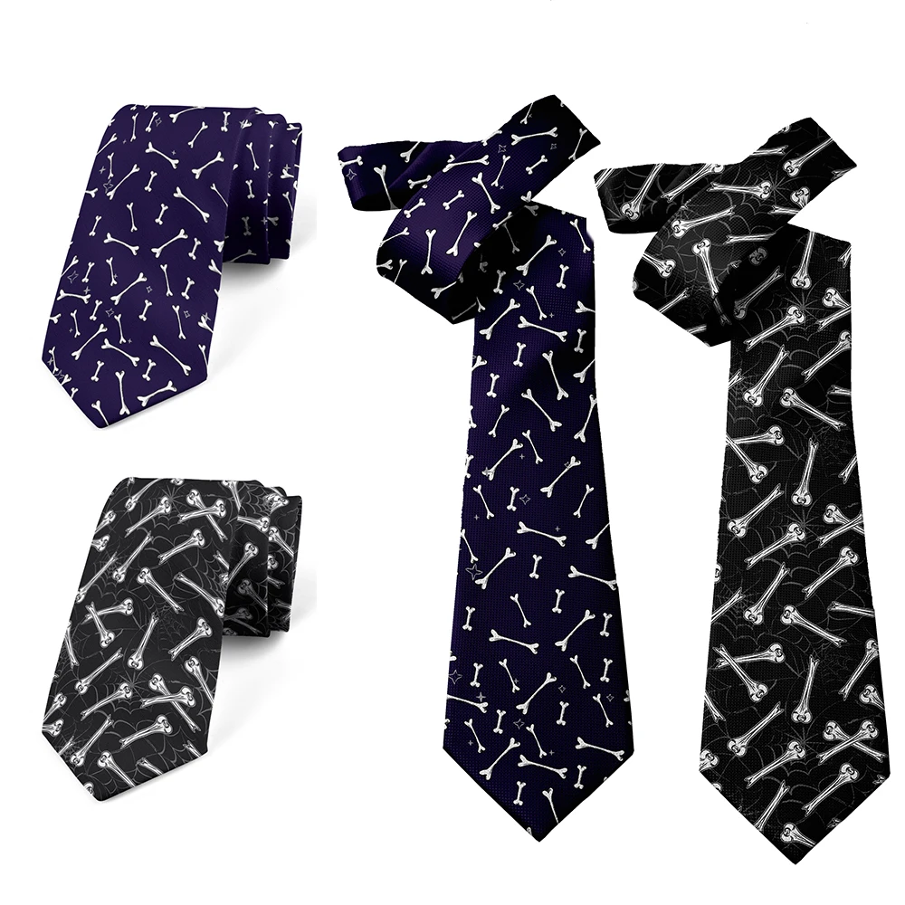 Men's skull tie 8CM polyester knitted trend skull tie Halloween party casual decoration shirt matching nice ties