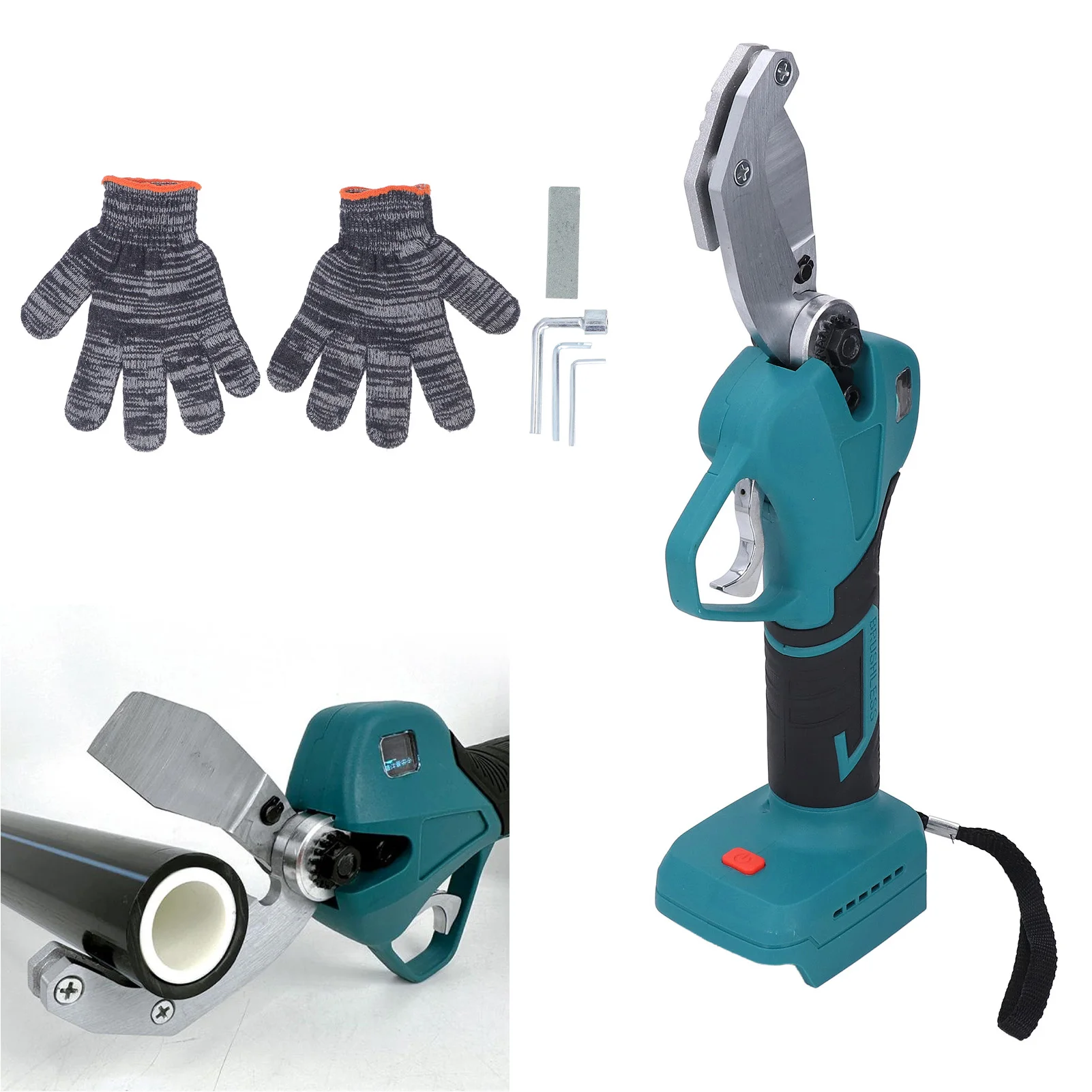 Cordless Plastic Pipe Cutter Adjustable Opening Flexible Self Locking PVC Pipe Cutter Lightweight Shock Absorbing for Outdoor