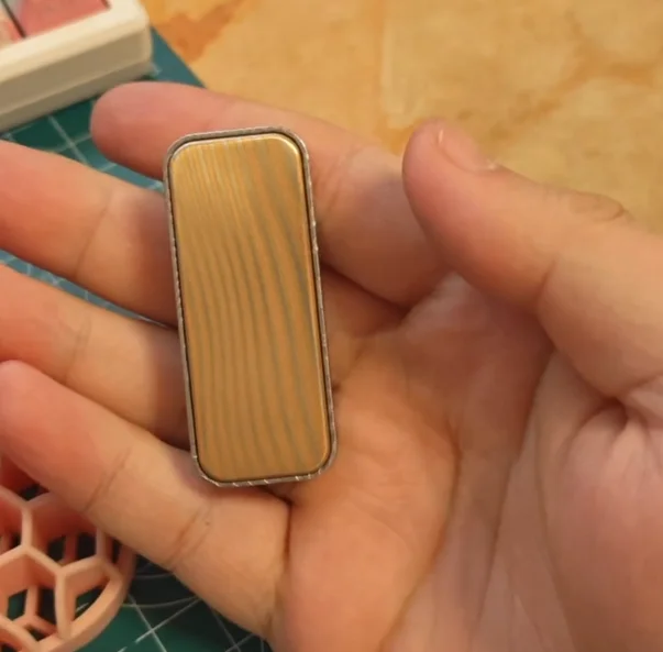 Used EDC Floating light super dense+super paragraph dual track damascus+mokume material fidget slider decompression toy