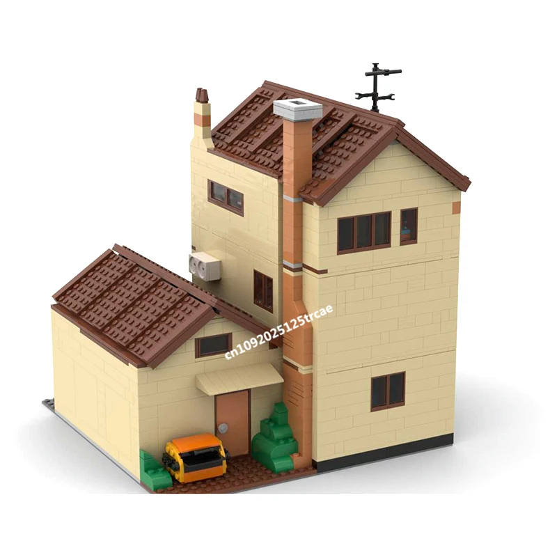 Nuevo 2036 Uds. Famosa vista de dibujos animados Moc casa Simpsoned casa Modular modelo bloques de construcción Diy Ideas creativas chico juguete regalo de cumpleaños