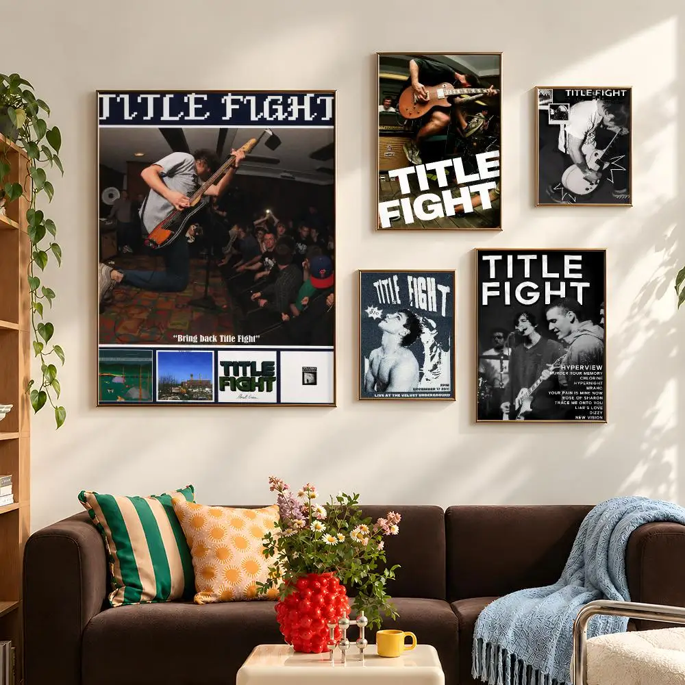Band Title Fight Punk Rock Poster Self Adhesive PP Wall Art HD Gaming Room Bedroom Living Room Decor Apartment Gift