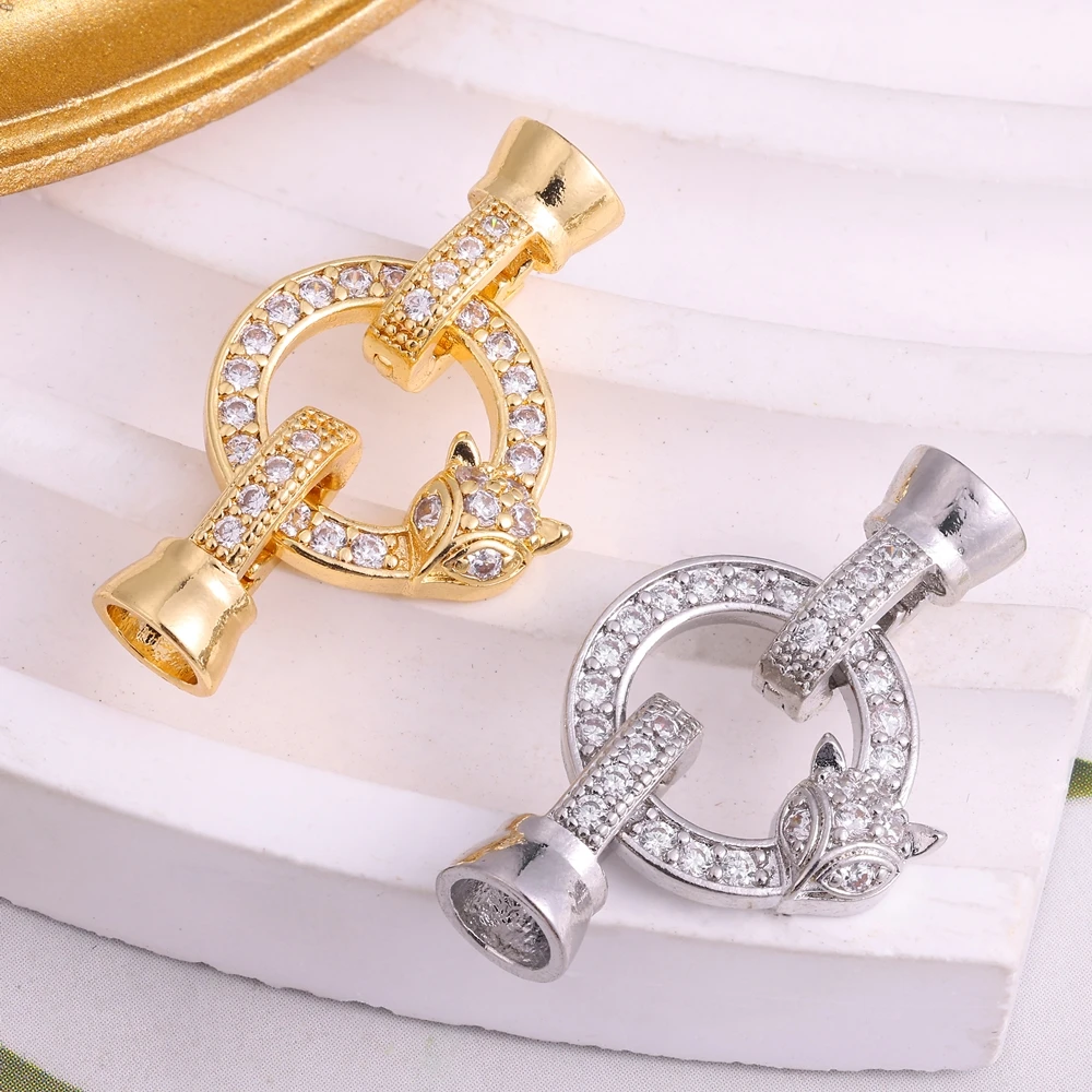 Juya 18K 골드 도금 장식 커넥터 패스너 걸쇠 액세서리 DIY 여성 바느질 비즈 보석 진주 쥬얼리 만들기